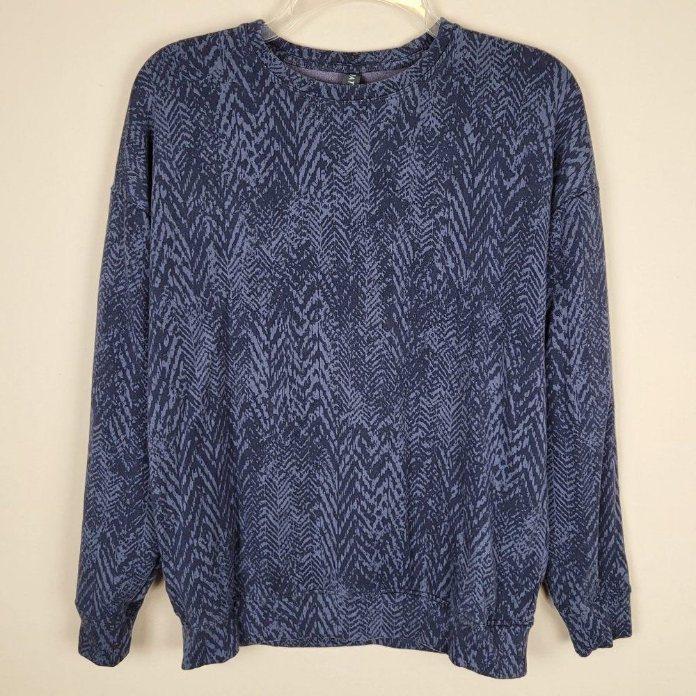 Athleta Studio To Street Print Sweatshirt Navy Medusa Size XS